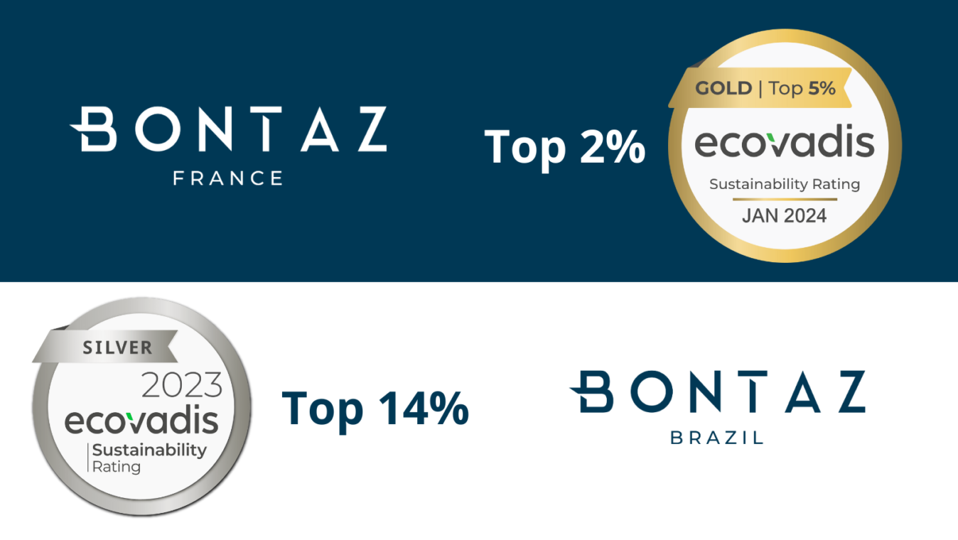Bontaz Evaluation Ecovadis, médaille d'or pour Bontaz France et médaille d'argent 